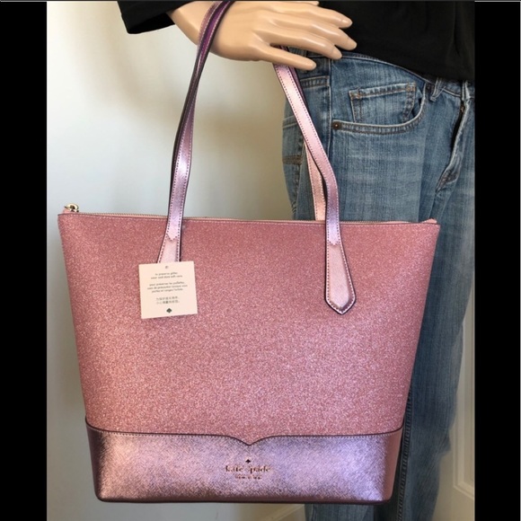 KATE SPADE NEW YORK LOLA GLITTER TOTE pink - Picture 1 of 6